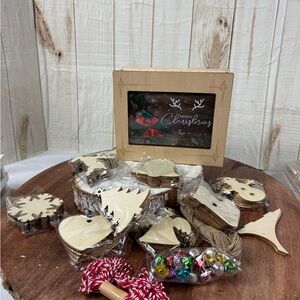 Christmas Wooden Ornament Set 96 pieces